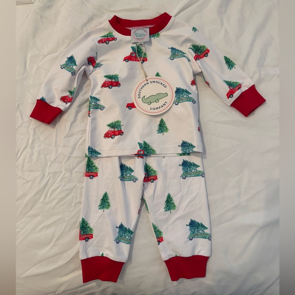 Southern Smocked Company Christmas Tree Pajamas